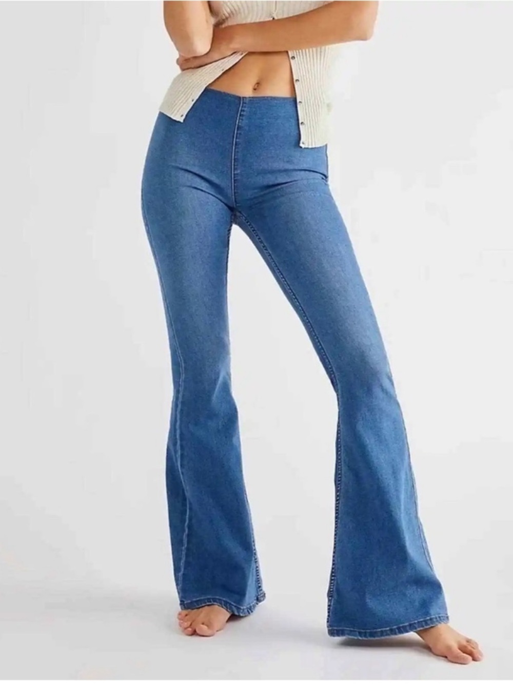 Free People Penny Pull On Flare Jeans Size 29 Short